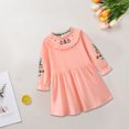 thumbnail image 6 of Odeerbi Girls Dresses Toddler Girls Clothes 2025 Casual Spring Fall Winter Cotton Long Sleeves Striped Lapel Embroidery T-shirt Dress Clothes Pink 4-5 Years, 6 of 7