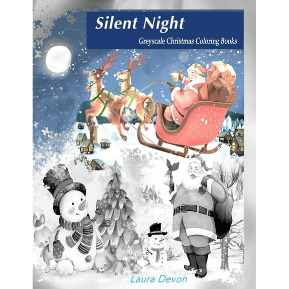 Greyscale Christmas Coloring Books, (Paperback)