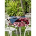 thumbnail image 2 of Outdoor Tablecloth with Umbrella Hole and Zipper, Valentine's Day Round Table Cloth 54 Inch Waterproof Tablecloth, Love Tree Branches Truck Roses Beige Picnic Table Cover for Patio Camping, 2 of 7
