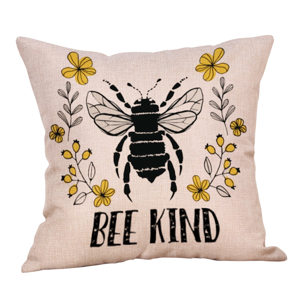 Lovehome Home Decor Cushion Cover BEE KIND Pillowcase Sofa Throw Pillow