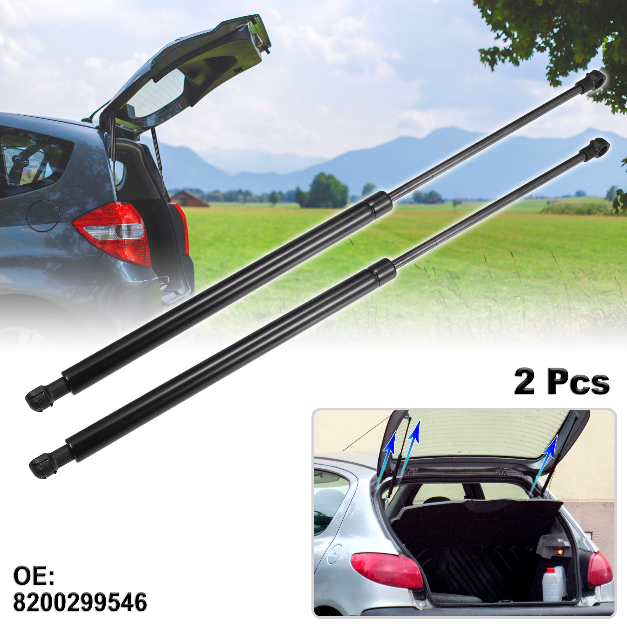 Unique Bargains 2Pcs Rear Hatch Lift Supports Struts for Renault Clio III 2005-2019