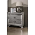 thumbnail image 2 of Contemporary Bedside Cabinet | 2 Drawer Storage for Bedroom | Solid Wood with Mirrored Accents | Durable for Frequent Use, 2 of 2