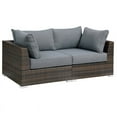 thumbnail image 6 of Poundex Furntiure Wicker-Fabric Outdoor Loveseat Two piece in Gray, 6 of 6