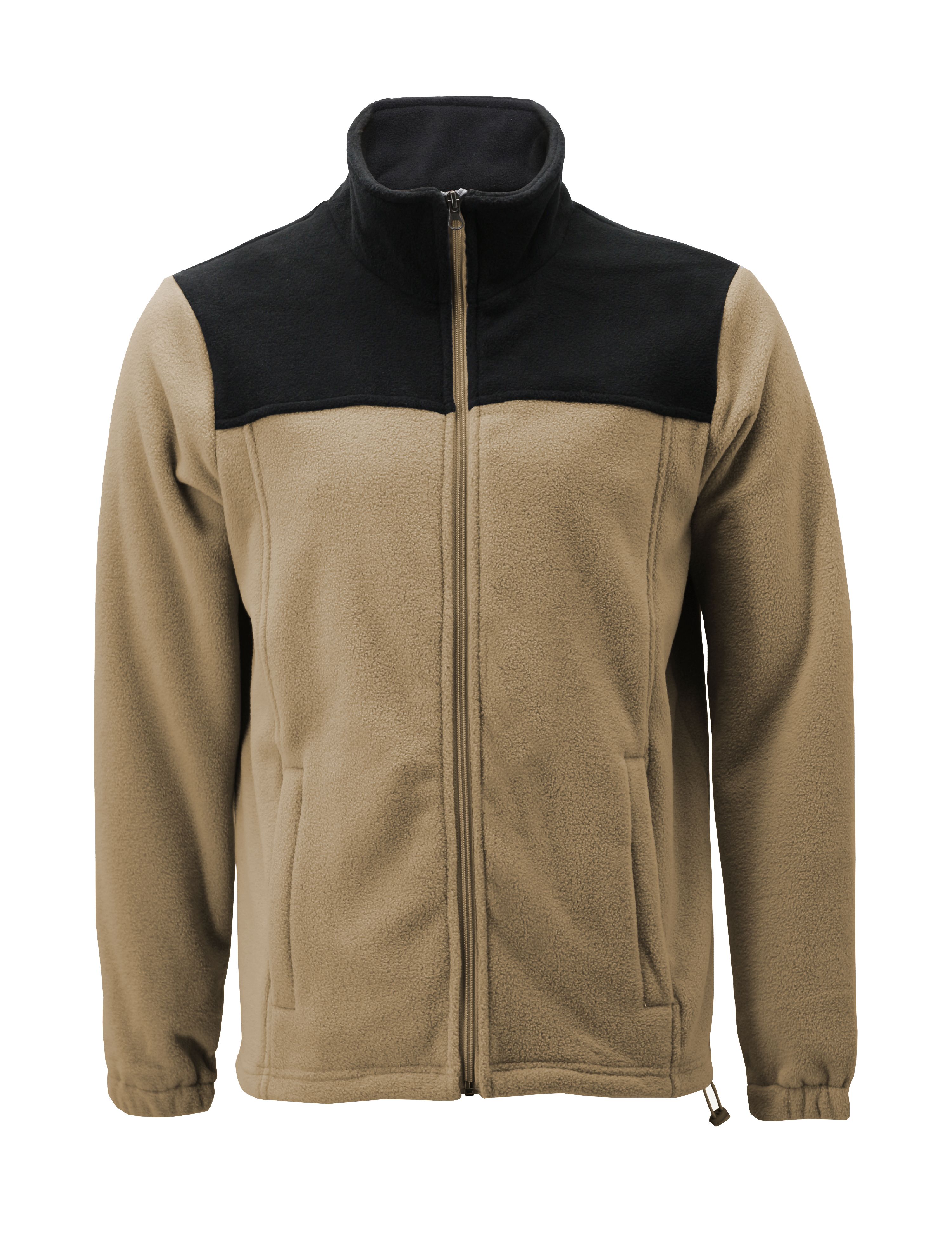 Men's Full Zip-Up Two Tone Solid Warm Polar Fleece Soft Collared Sweater Jacket (XL, LF35 #2) - image 1 of 3