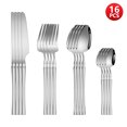 thumbnail image 1 of 4/6/16/24pcs Silver stainless steel cutlery Steak knife and fork dessert spoon spoon and teaspoon Home restaurant cutlery set, 1 of 5