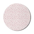 thumbnail image 1 of Floral Mouse Pad for Computers, Rhythmic Triangles Rose Petals Motifs in Simplistic Composition on Plain Backdrop, Round Non-Slip Thick Rubber Modern Mousepad, 8" Round, White Blush, by Ambesonne, 1 of 2