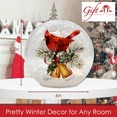 thumbnail image 5 of Gift Essentials Christmas Crackle Glass Globe Cardinal Bells Holiday Decor, 5 of 6