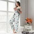 thumbnail image 6 of KLL Womens Winter Art Blue and Black Moose Print Pajama Pants Soft Pajama Bottoms for Women Cozy Lounge Pants-X-Large, 6 of 7