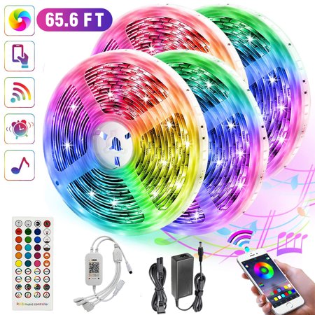 LED Strip Lights WiFi APP Control 66ft Smart RGB Light Strips Compatible with Alexa Google Assistant  Music Sync Color Changing Tape Lights for Room  Kitchen  TV  Party  Home Decoration
