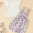 thumbnail image 5 of Fsqjgq 2T Girl Clothes Fall Cute Girls Clothes Outfits Cute Baby White Flying Sleeve T Shirt + Suspenders Flower Print Set for Baby Girls Comfy Clothing Sets Baby Girl Outfit Set Kids Sets Size 4, 5 of 5