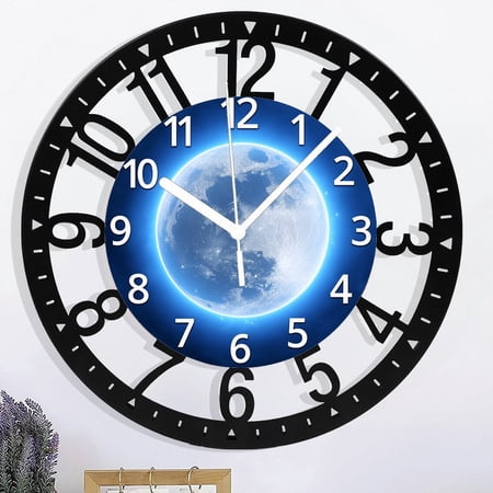 Wrought Iron Material Wall Clock Battery Operated 10 Inch Blue Up Clock for Wall Silent Wall Clock photo Wrought Iron Material Wall Clock Battery Operated 10 Inch Blue Up Clock for Wall Silent Wall Clock