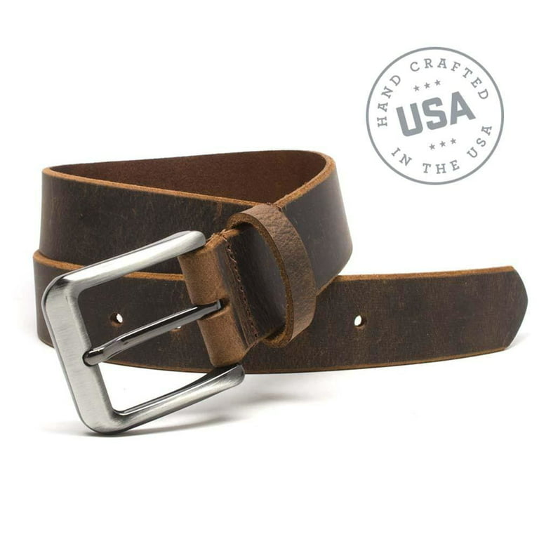 Women's Natural Light Brown 1.5 Harness Leather Belt | Steel or Brass  Horseshoe Buckle | The Brooke