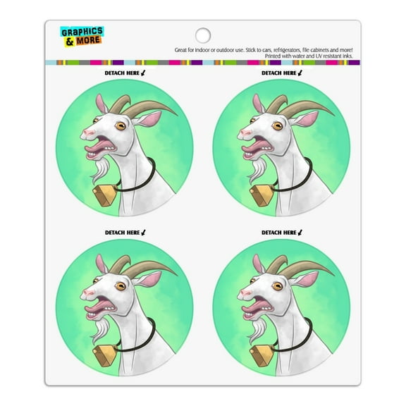 Screaming Goat Refrigerator Fridge Locker Vinyl Circle Magnet Set