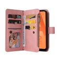 thumbnail image 4 of Zipper Wallet Case for Samsung Galaxy A73 5G, [15 Card Slots] [Zipper Pocket] Luxury PU Leather Flip Folio Cover with [Magnetic] [Wrist Hand Strap] [Kickstand] Skin-Feeling Shockproof Case,Pink, 4 of 10
