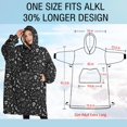 thumbnail image 4 of Oversized Wearable Blanket Hoodie,Black White Gothic Witch Skull Pattern Sherpa Blanket Hoodie with Super Pockets,Super Warm Fuzzy Pullover for Women & Men, 4 of 6