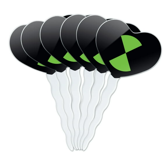 Ben 10 Logo Heart Love Cupcake Picks Toppers Decoration Set of 6