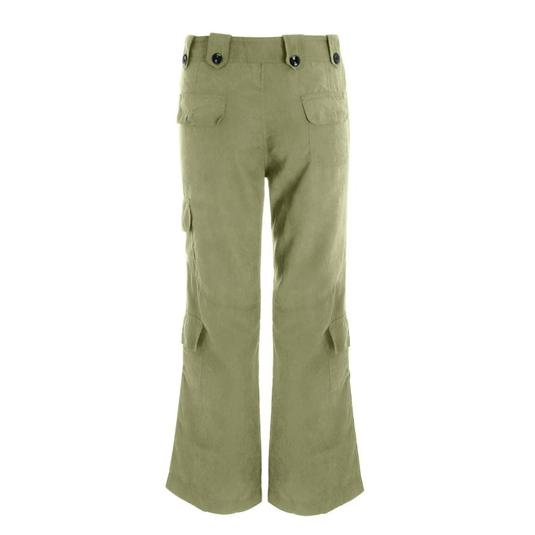AWXNJUX Women's Cotton Button Cargo Pants With 7 Pockets/Low AWXNJUX Women's Cotton Button Cargo Pants With 7 Pockets/Low