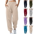 thumbnail image 4 of Naotn Sweatpants for Women, Soft Comfy Jogging Pants with Elastic Cuff Bottom, Casual Hiking Travel Joggers with Pockets Beige 2XL, 4 of 8