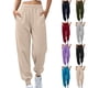 thumbnail image 1 of Pantalones Jogger de Sudadera para Mujer Ligeros Elásticos de Cintura Alta Color Sólido Holgados Casuales de Otoño Joggers con Bolsillos, S, 1 of 8