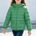 thumbnail image 5 of Unisex Kids Jacket Hooded Padded Coat Full Zip Long Sleeve Warm Winter Outerwear with Zipper Side Pockets for Boys Girls, 5 of 9