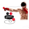 thumbnail image 3 of Pelota de velocidad de Boxeo, pelota para golpear de PU montada en la cabeza, MMA Sanda, entrenamiento de reacción mano-ojo, bolsa de arena para el hogar, Muay Thai Boxeo, equipo de Fitness JM  JM, 3 of 3