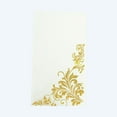 BalsaCircle 50 White Disposable Paper Napkins with Gold Baroque Floral ...
