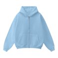 thumbnail image 2 of Mens Zip Up Sweatshirts Y2K Hoodies Work Athletic Lightweight Comfortable Vintage Streetwear with Pocket 2XL, 2 of 5
