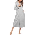 thumbnail image 4 of Women Zipper Robe Long Sleeve Loungewear Lightweight Housecoat Full Length Nightgown, 4 of 6