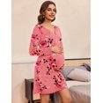 thumbnail image 4 of Ekouaer Womens Nightshirt Long Sleeve Button Down Nightgown V-Neck Sleepwear Pajama Dress, 4 of 6