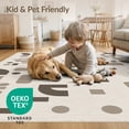 thumbnail image 4 of ODIKA 4'x6' Beige Charcoal Modern Geometric Abstract Washable Area Rug Contemporary Minimalist Shapes Rectangles Circles Pet Friendly, Non-Shedding for Bedroom, Reading Nook, 4 of 7
