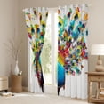 thumbnail image 3 of Manfei Colorful Cute Peacock Curtains Pack of 2 (42x84 Each),Zoo Animal Curtains Blackout,Oil Painting Aesthetic Bedroom Curtains For Girls Kids,Luxury Bedroom Decor, 3 of 6