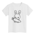 thumbnail image 2 of MIXUE Toddler Girls Tops & T-Shirts Easter Bunny Kids Cute Diy Egg Graphic Print Soft Round Neck Short Sleeve Pullover T Shirts Activewear,White,3-4 Years, 2 of 6