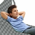 thumbnail image 1 of Abstract Lounger Chair Bag, Geometric Squares with Stars Diagonal Strips Small Triangles Rhombuses, High Capacity Storage with Handle Container, Lounger Size, Dark Grey and White, by Ambesonne, 1 of 5