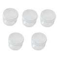 thumbnail image 1 of White Plastic Storage Boxes with Lid for Bathroom Use Clear and Design South Korea 5pcs, 1 of 3