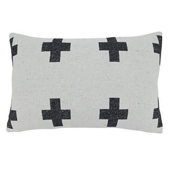 Fennco Styles Black & White Reversible Plush Sign Decorative Throw Pillow 16"W x 23"L