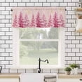thumbnail image 4 of Pink Christmas Tree Valances for Windows Xmas Pine Tree Gold Winter Snowflakes Rod Pocket Curtain Valance Window Treatment Short Curtains for Kitchen Living Room, 42"x12", 4 of 5