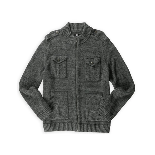 Rock & Republic Chamarra Bomber de Punto Pesado para Hombre, Gris, X-Large Rock & Republic Chaqueta de bombardero