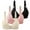 D502/PK2, variant on Bras For Women 3 Pack Women's Solid Color Cup Gathered Breathable Side Fold Adjustable Shoulder Strap Large Bra Underwear Comfortable