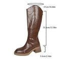 thumbnail image 6 of Viluyesy Womens Knee High Boots, Chunky Heels Zipper Wide Calf PU Leather Fashion Dress Tall Boots Brown US7.5, 6 of 9