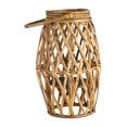 thumbnail image 3 of 16" Lantern - Brown Wicker and Iron Candle Holder - Modern and Contemporary Rustic Farmhouse Tabletop Decor for Indoor or Outdoor, 3 of 11