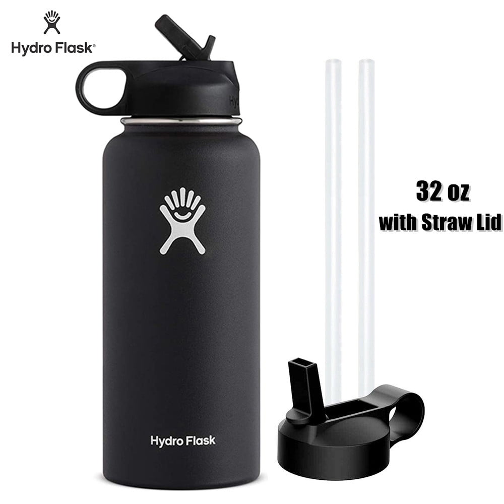 black hydro flask with straw