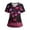 A_PErple Pink^28E1219#, variant on Valentines Day Scrub Tops Women Plus Size Love Print V Neck Short Sleeve Stretch Nurse Uniform with Pocket Medical Workwear Women S-5XL