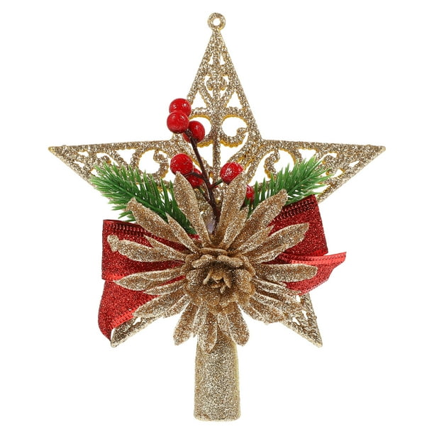 Adorno de estrella de cinco puntas para la punta del árbol de Navidad.