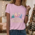 thumbnail image 2 of Duqingm Christmas Vacation Shirt Christmas Shirts for Women: Merry Christmas Printed Short Sleeve T-Shirts Xmas Holiday Tees Tops for Family Pink,M, 2 of 6