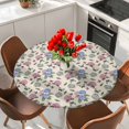 thumbnail image 2 of Pink Blue Hydrangea Round Tablecloth 36-44 Inch Round Fitted Table Cloth with Elastic Edge, Spring Summer Botanical Flowers Waterproof Table Cover Protector for Outdoor Picnic Party Dining, 2 of 6