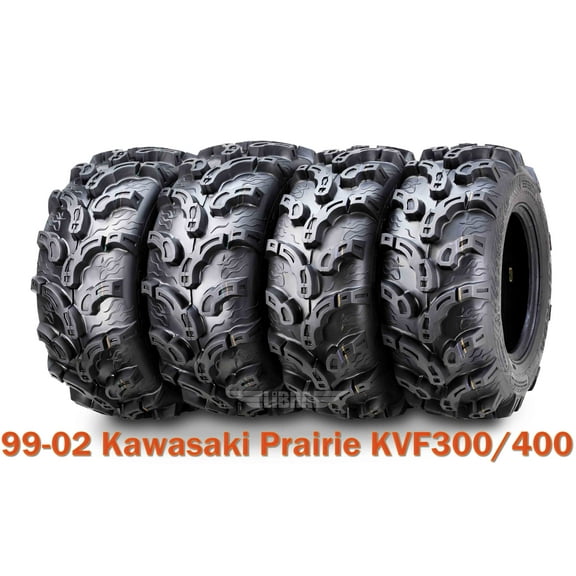 99-02 Kawasaki Prairie KVF300/400 ATV tires Set 25x8-12 & 25x11-10 Premium Mud