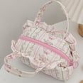 thumbnail image 3 of Cotton Quilted Toiletry Bag Drawstring Toiletry Organizer Large Cosmetic Pouch for Women Work Office Travel (Style B), 3 of 8