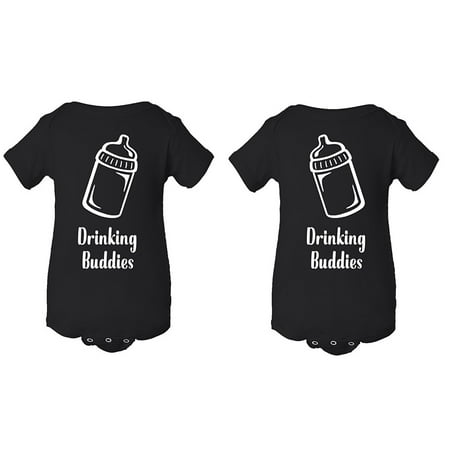 FASCIINO Infant Twins Baby Matching Bodysuit Onesie (Best Baby Gifts For Twins)