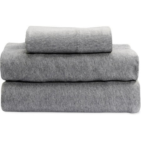 Mainstays Jersey Sheet Set Med Grey Heather Tw