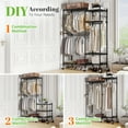HOKEEPER Heavy Duty Portable Closet Rack with Rubber Wheels, Rolling